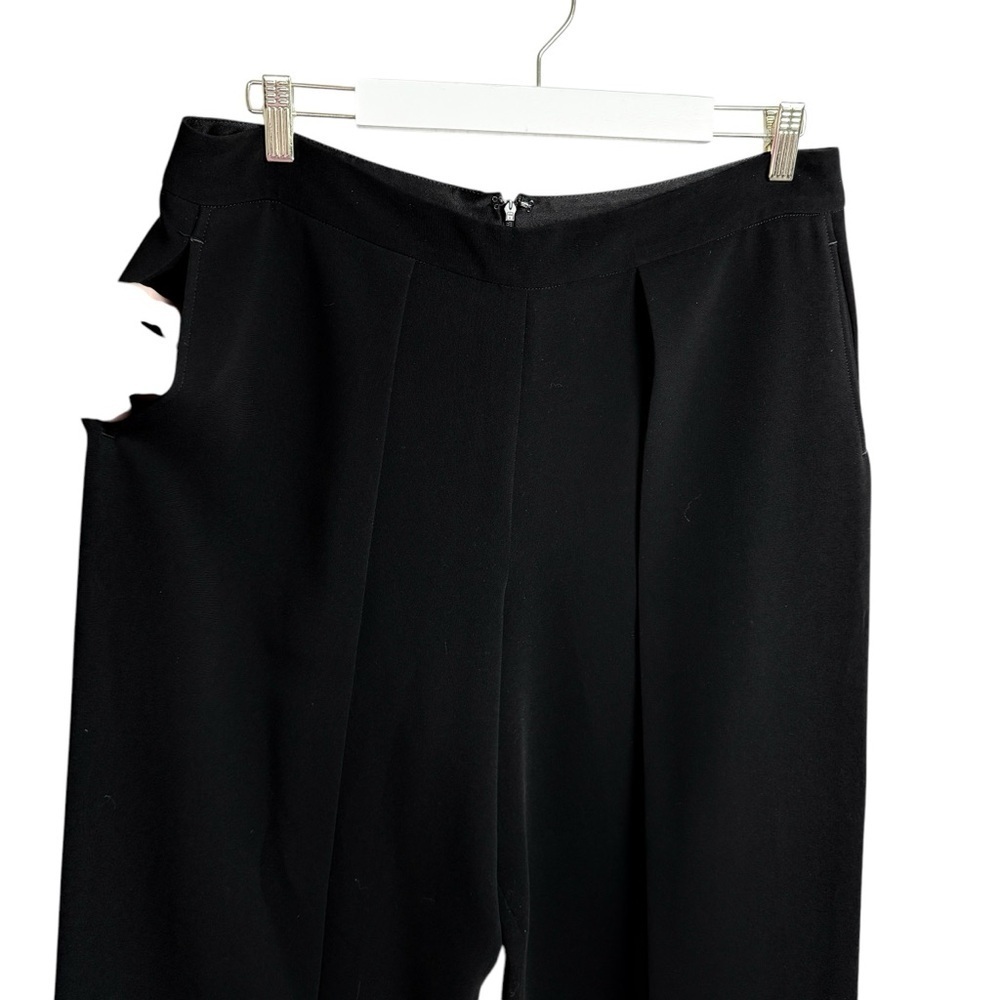 Rag & Bone Black Cropped Wide Leg Rowe Pants Size 12 USA Made Kulot Lagenlook - Picture 3 of 13